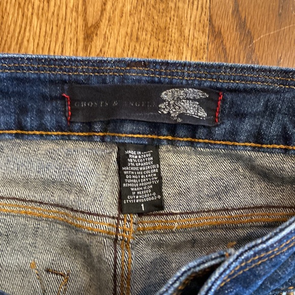 Womens Ghosts & Angels dark Wash low rise zippered pocket size 1 jean bootcut - Picture 6 of 9